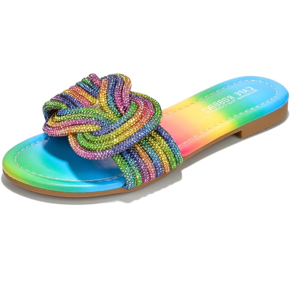 Rainbow Rhinestone Sandals - Picture 4 of 5